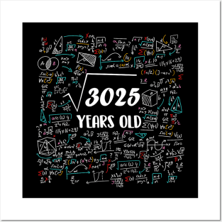 Square Root Of 3025 Bday Math 55Th Birthday 55 Years Old Posters and Art